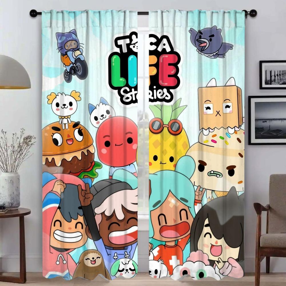 Занавеска-перегородка Tocas Life World для комнаты, 2 панели, домашние интерьерные шторы, украшение на Хэллоуин, шторы, тюль для спальни