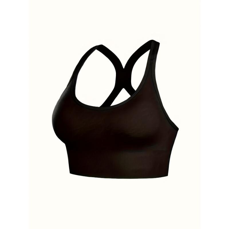 Большой размер спортивный бюстгальтер без косточек с амортизацией для женщин с перекрещенной спинкой и регулируемой задней застежкой для йоги и фитнеса