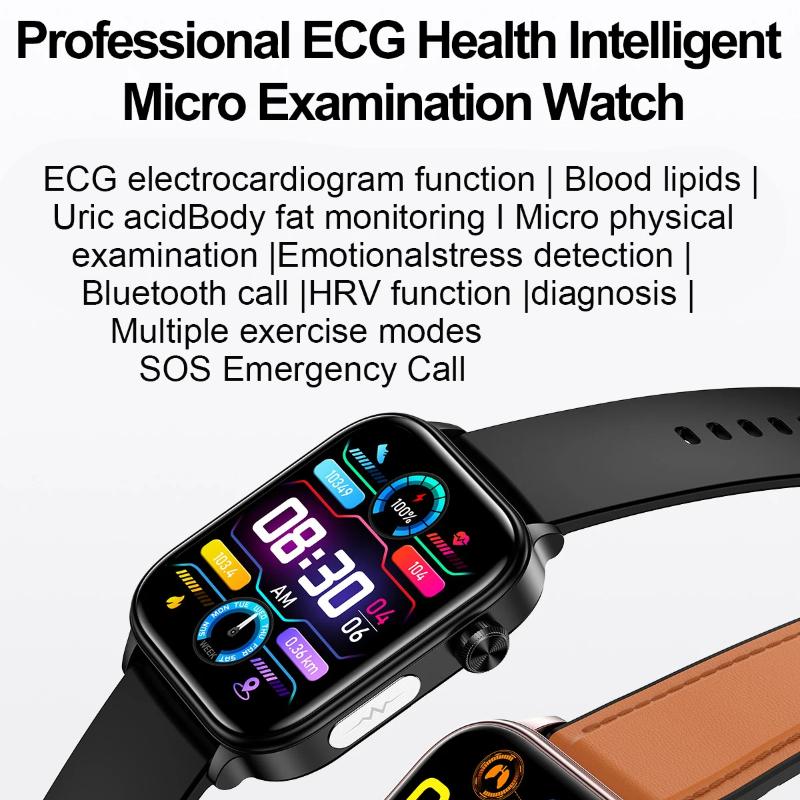 2025 Новые умные часы для здоровья с ИИ-диагностикой для женщин, функция ЭКГ и ВСР, артериальное давление, мочевая кислота, липиды, BT-звонок, умные часы для женщин