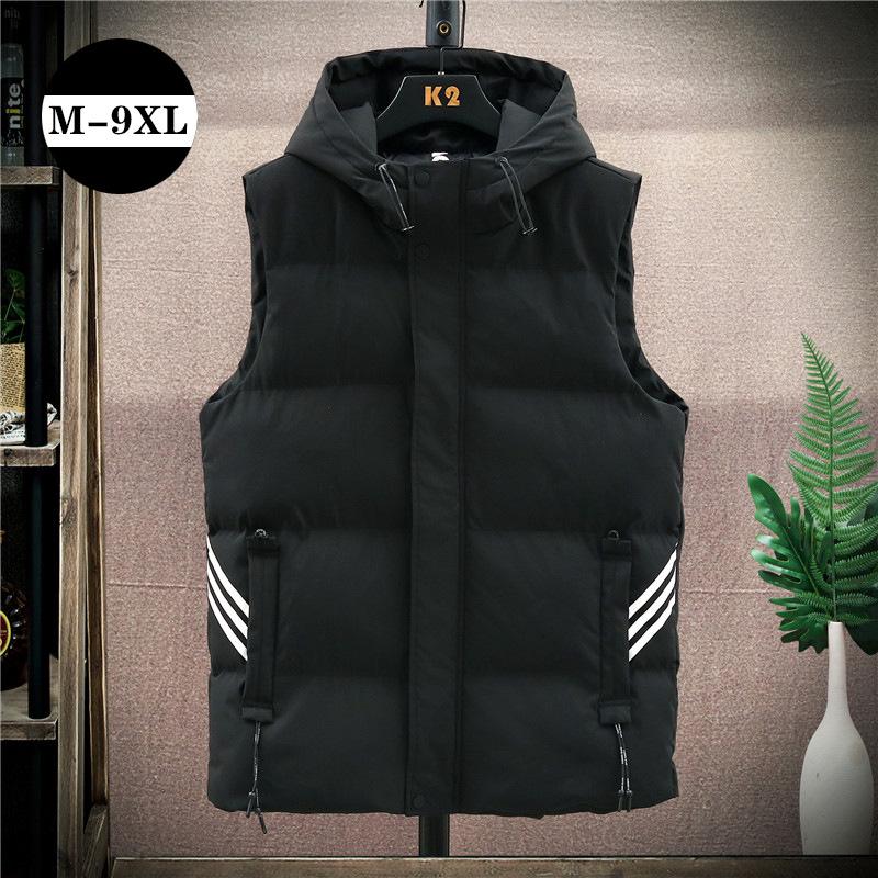 Мужской модный утепленный пуховый жилет с капюшоном - Большой размер, Весна/Осень/Зима