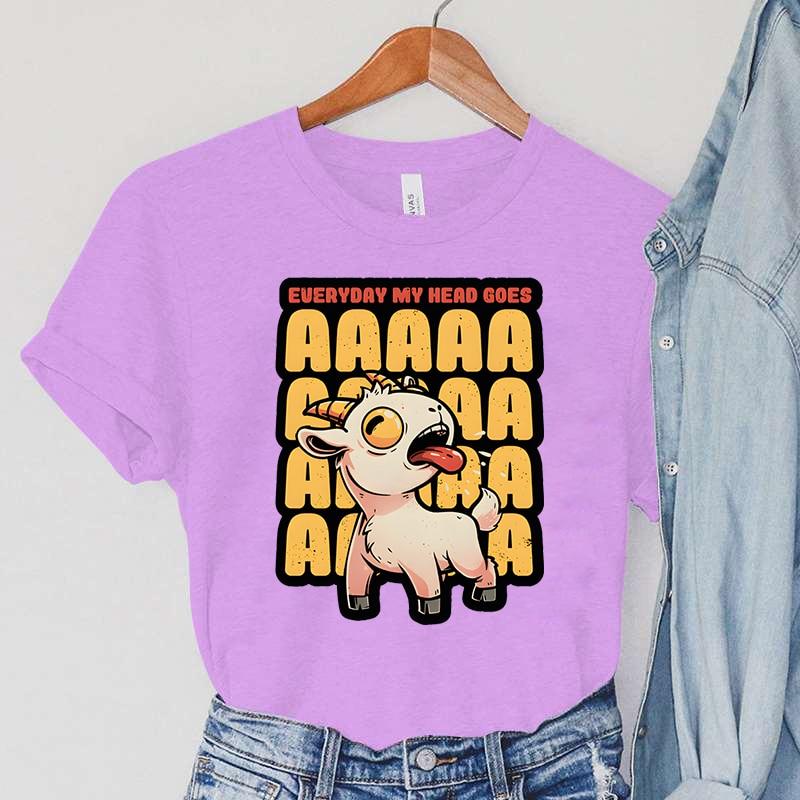 Женская одежда с принтом My Head Goes AAAA, повседневные модные женские футболки с животными и козой, с короткими рукавами, женские футболки с героями мультфильмов