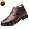 Зимняя обувь Мужские ботинки челси Кожаная теплая обувь Мужские ботильоны