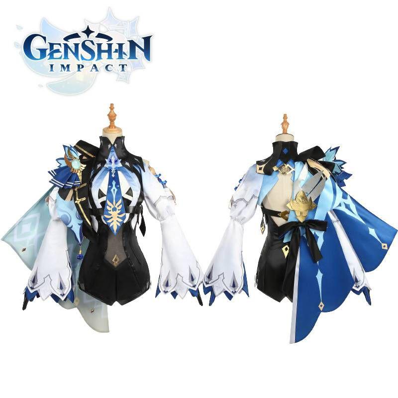 Изысканный костюм для косплея Эолы из Genshin Impact, комплект боди из ПУ для Хэллоуина и Рождества