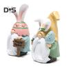 Easter Bunny Ear Gnome Figurine Colorful Egg Faceless Elf Dwarf Resin Statue Sculpture Home Office Desktop Decoration Ornament