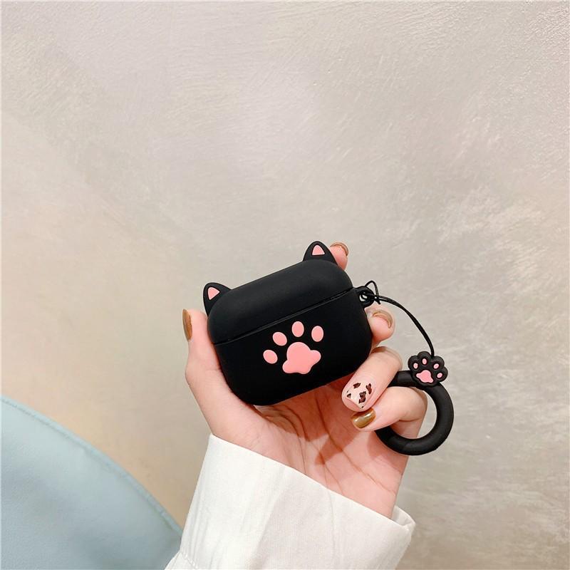 Cute 3D Cat Paw Cartoon Earphone Case for Airpods 4 1 2 3 Pro Protective Silicone Cover for Airpods Pro2 with Hook
