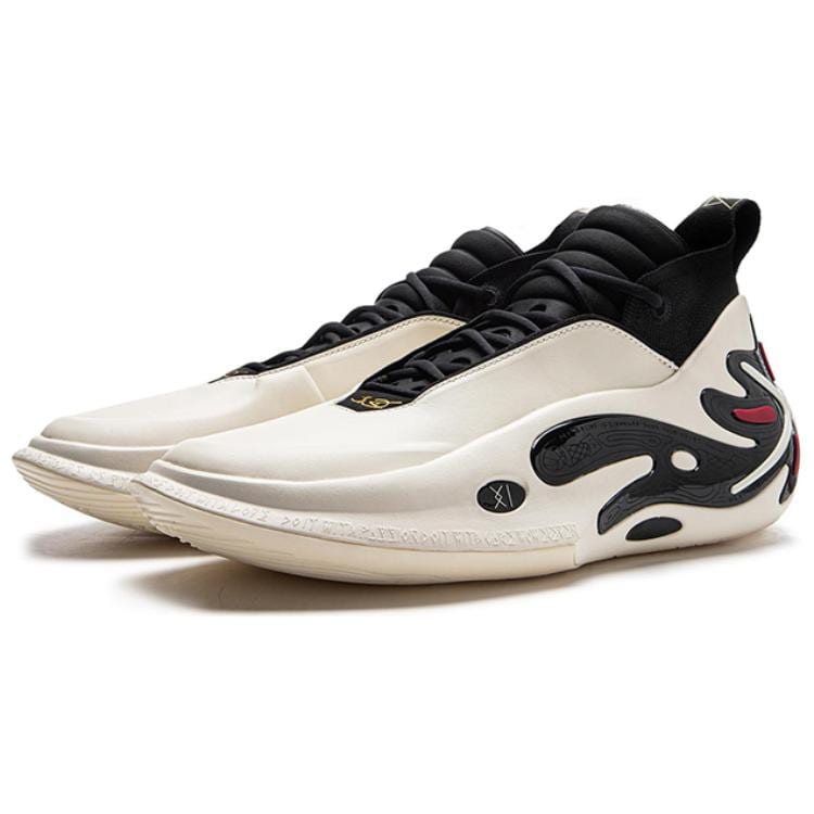 Li Ning WOW11 Низкие Профессиональные Баскетбольные Кроссовки Мужские Бело-Черные ABAU049-1