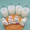 Mini 3D Easter Rabbit Candle Silicone Mold DIY Cake Pudding Chocolate Molds Dessert Baking Mould Easter Bunny Decor