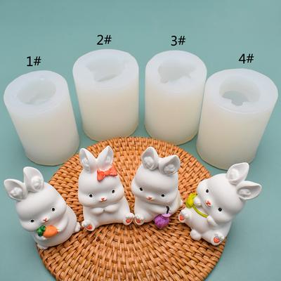 Мини 3D пасхальный кролик свеча силиконовая форма DIY торт пудинг шоколад формы десерт форма для выпечки пасхальный кролик декор