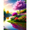 Full Round Diamond Painting Tree Full Round Embroidery Landscape Mosaic Needlework Handcraft Pictures Wall Decor 30x40cm/12x16inch