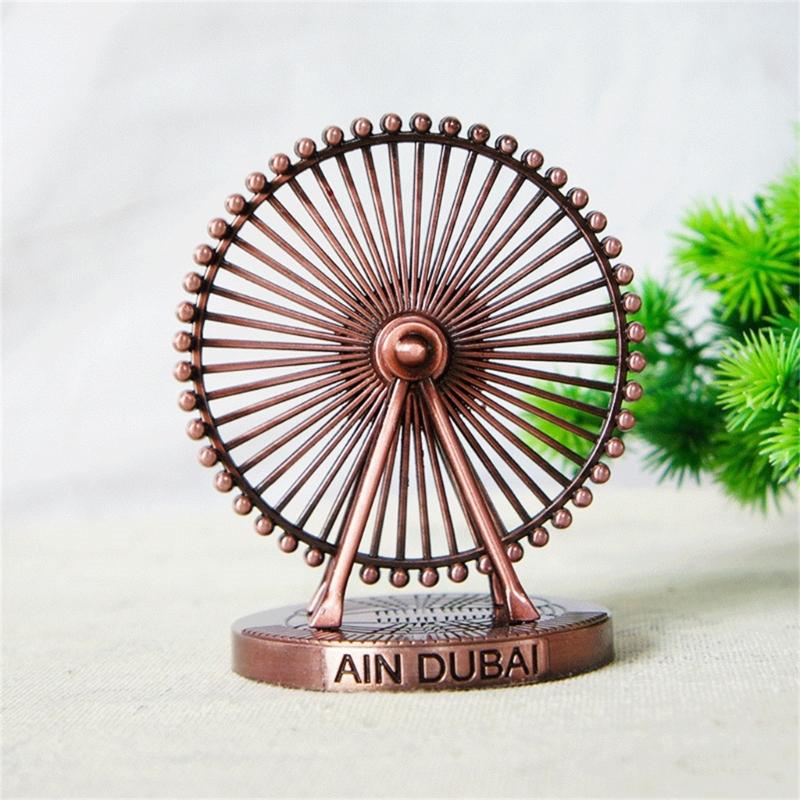 Металлическое колесо обозрения в Дубае, вращающееся украшение, винный шкаф, домашние настольные украшения, металлическая скульптура, подарок на новоселье
