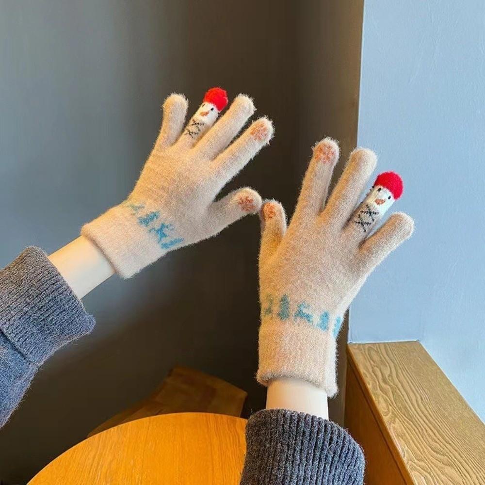 Ветрозащитные перчатки с сенсорным экраном, теплые варежки, модные теплые перчатки, зима