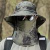 Мужская шляпа рыбака со съемным передним чехлом, большими полями, ажурной сеткой, камуфляжным принтом, защитой от ультрафиолета, превосходным воздухопроницанием