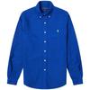 Polo Solid Color Point Collar Long Sleeve Shirt Men Shirts Blue 710776635001