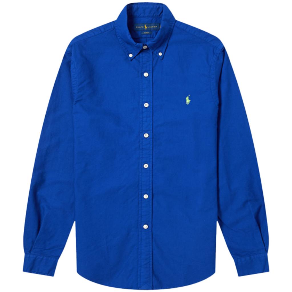 Polo Ralph Lauren Solid Color Point Collar Long Sleeve Shirt Men Shirts Blue 710776635001