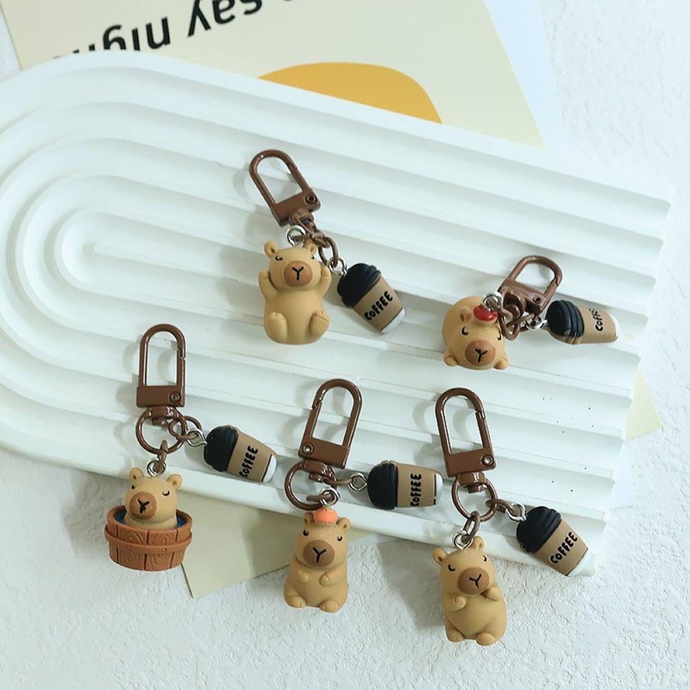 Cute Capybara Keychain Kawaii Car Key Ring New Bag Accessories Pendant