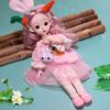 30CM Mini Movable 15Jointed Doll Girls Toy 3D Big Eyes BJD Princess Full Outfits Dresses Collection Childrens Doll Gift