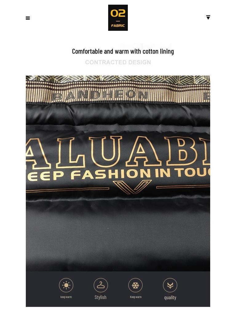 Woodpecker Men's Warm Hooded Cotton Jacket - Winter 2025 Fleece-Lined Thick Coat