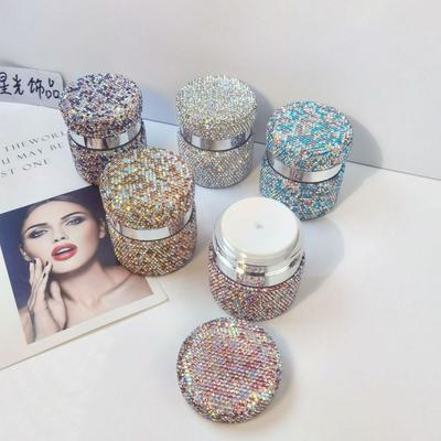 Флакон-дозатор для крема безвоздушный со стразами, портативный, с помпой для лосьона, баночки, флаконы, герметичный, многоразовый косметический контейнер