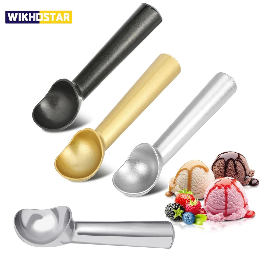 WIKHOSTAR антипригарная антифризная ложка для мороженого, ложка 1,5 унции, алюминиевый дизайн, ложка для мороженого