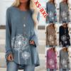 Женская весенне-осенняя пуловерная блузка, однотонные свободные пригородные топы с круглым вырезом и длинными рукавами с принтом