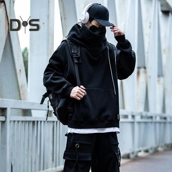 Зимняя толстовка унисекс с капюшоном и защитой шеи, высокий воротник и капюшон в стиле хип-хоп, большой передний карман, утепленная верхняя одежда для отдыха