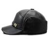 Men's Leather Hat Winter Warm Ear Protection Hat for Middle-Aged and Elderly People Bomber Hat Thick Cold-Proof Cap