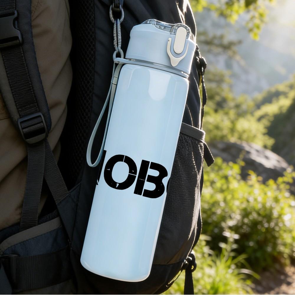 1PC I Am Nobody Simple Letter 750ml Color Plastic Sports Water Bottle Leakproof Flip Straw Lid Suitable for Sports Office Home Use