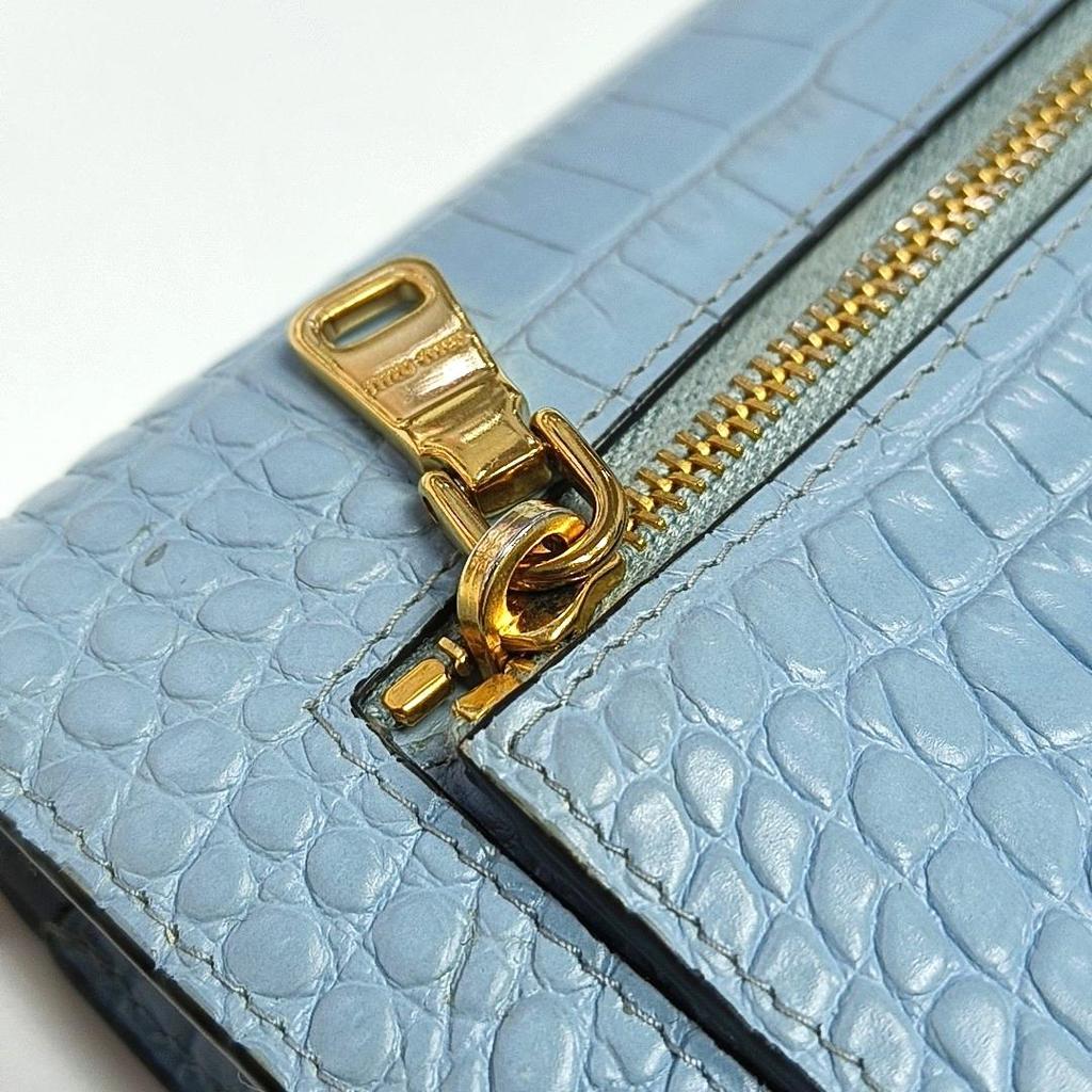 [Pre-Owned] Blue Leather Clutch - Very Good #F2D4SN