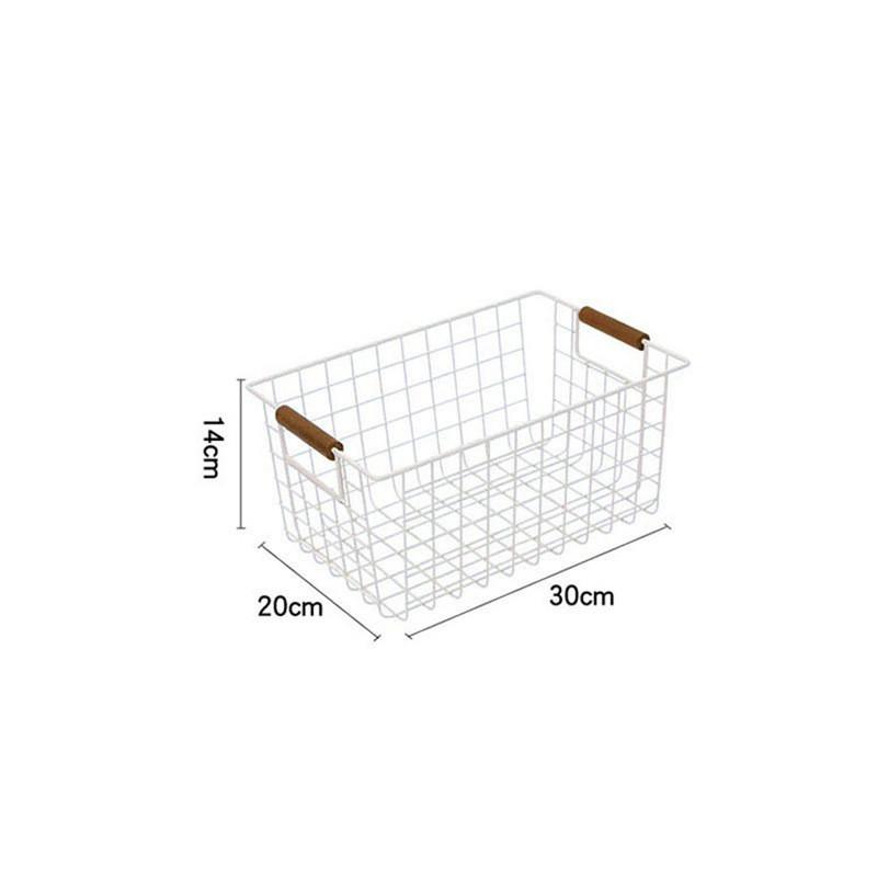 Japanese Wrought Iron Storage Basket Household Simple Bathroom Snacks Desktop Organizer Books Holder Kitchen Sundries Container