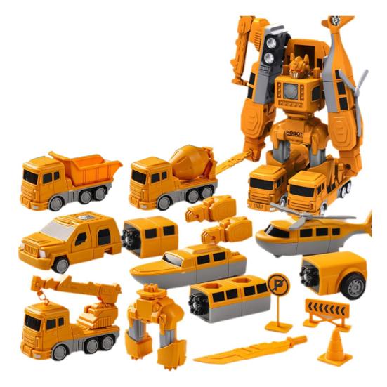 1 набор для детей, трансформирующийся робот-машина, игрушечная магнитная модульная конструкция, модель грузовика, образовательная деформационная инженерная машинка, подарок для малышей и мальчиков