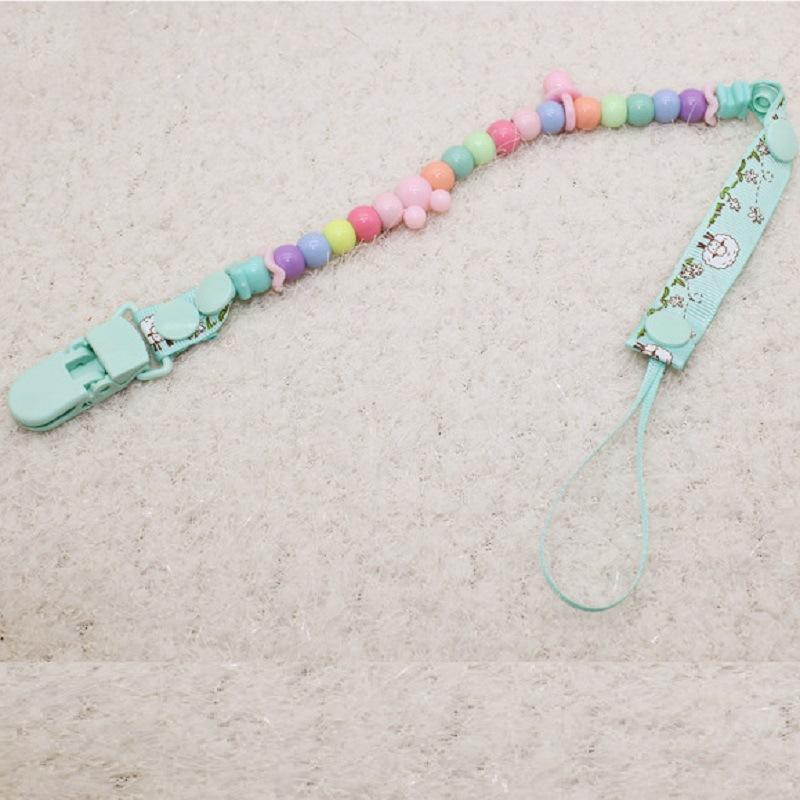 Держатель для соски младенцев с бусинами и прищепкой