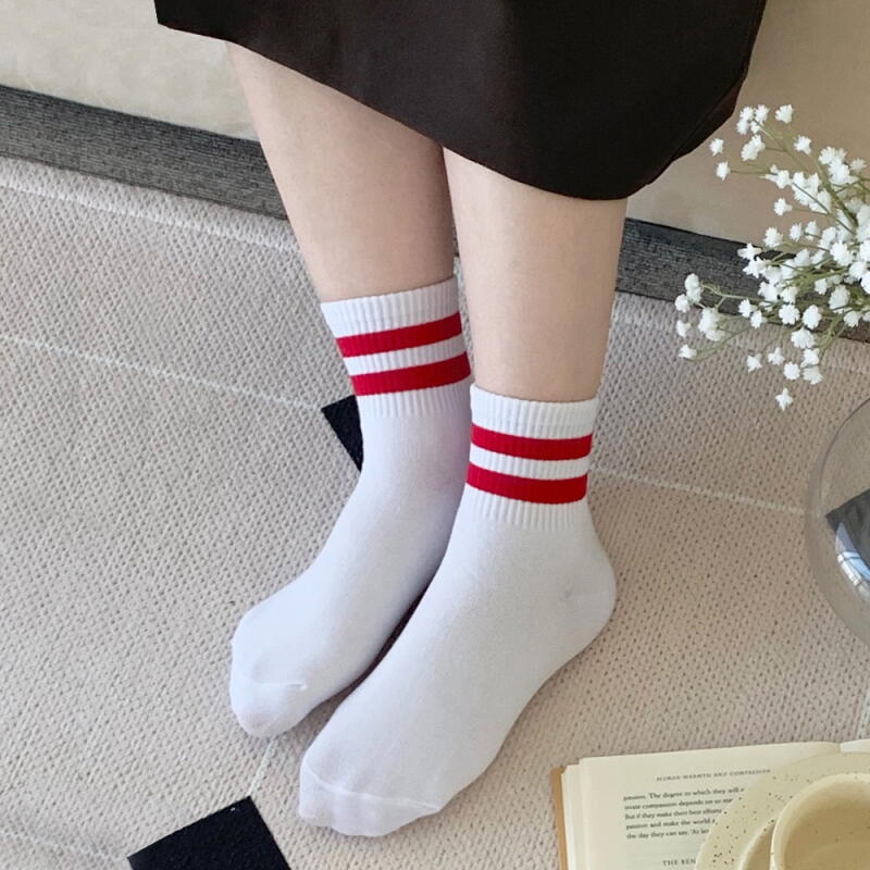 [10-Pair Set] Women's Fluorescent Line Kava Socks