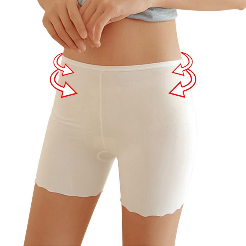 Женские бесшовные защитные трусики, сексуальное однотонное нижнее белье, удобные трусы-боксеры, нижнее белье со средней талией, короткие шелковые колготки