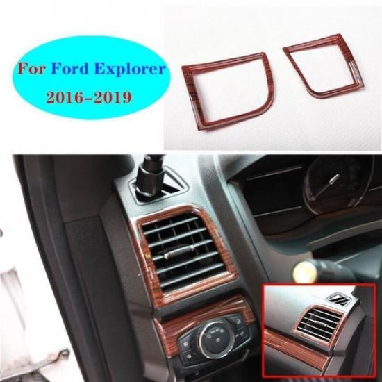For Ford Explorer 2016-2019 Peach Wood Grain Console L&R Air Outlet Vent Trim 2X