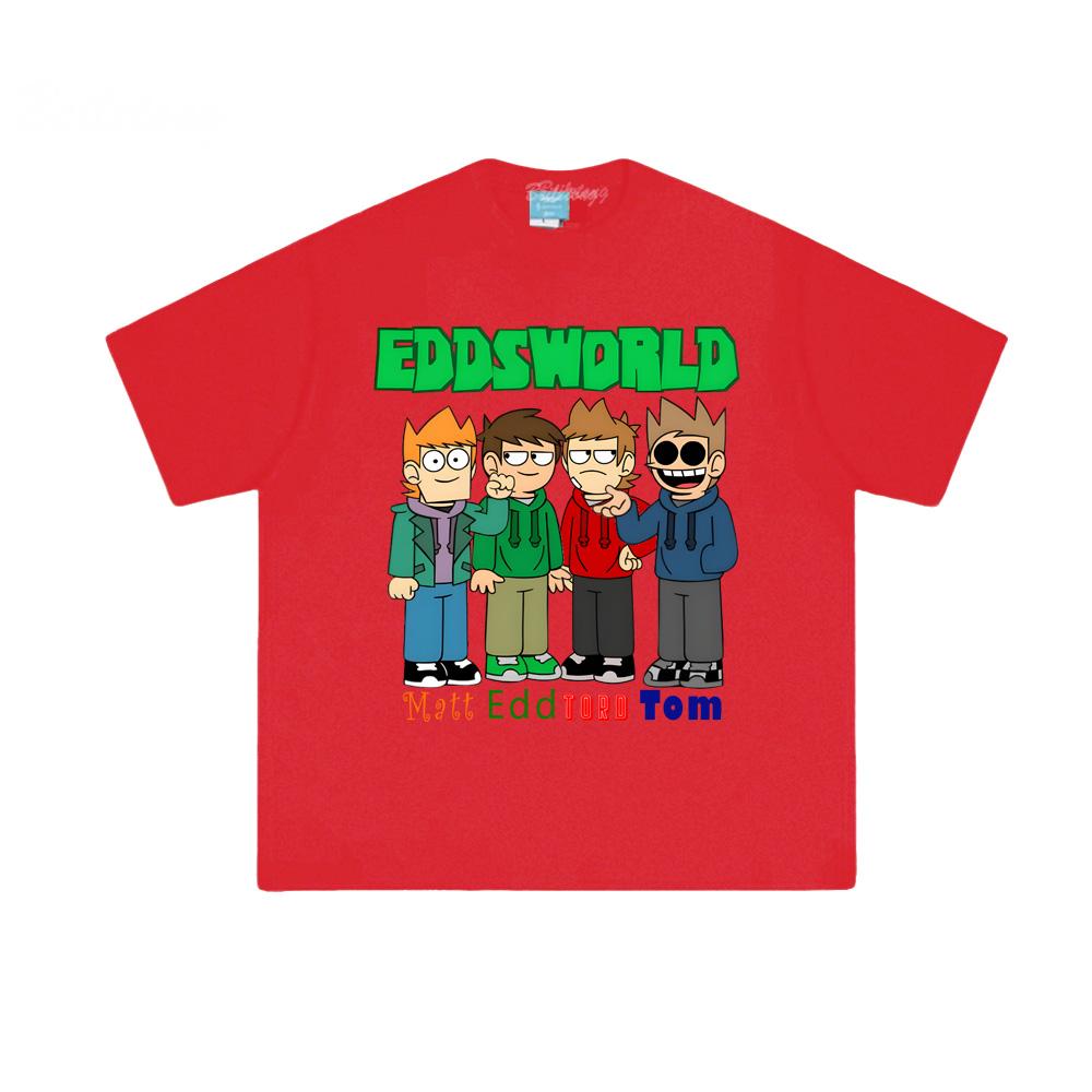 Eddsworld Футболка 2026 Новая Харадзюку Высококачественная Футболка Летняя Манга Графический Принт Футболка 100% Хлопок Модная Удобная Футболка