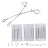 Body Piercing Needle Stainless Steel Open Pliers Positioning Puncture Studs Kit for Ear Nose
