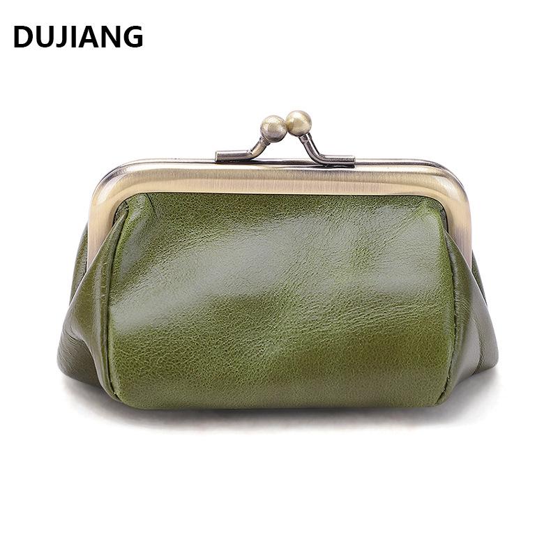 Retro Mini Genuine Leather Clasp Coin Purse & Earphone Bag