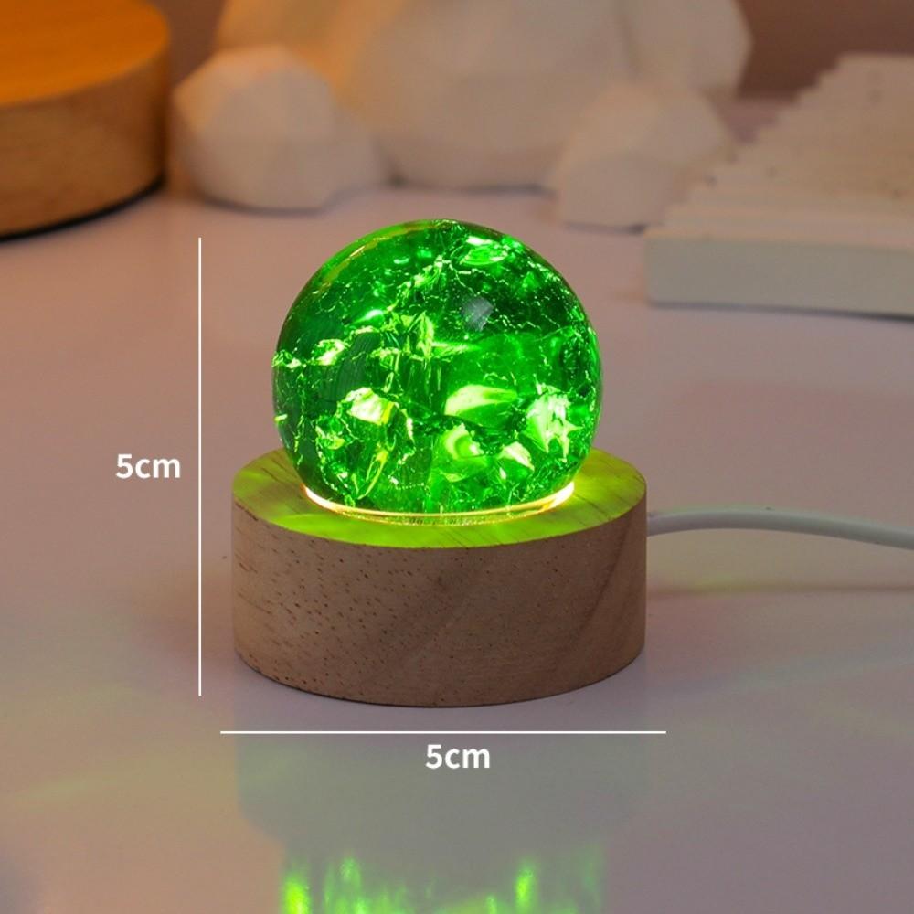 Detachable Luminous Crystal Ornaments Shiny Glaze Beads Glass Sphere Figurine Xmas Gift