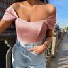 Fashion Sexy Bones Corset Tops for Women Camisole Bare Shoulder Satin Tube Tops Summer Slim Fitted Vest Tank Top T-Shirts Blouse