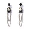 Vintage Geometric Oval Round Drop Earrings for Women Ladies Exaggerated Tassel Chains Pendant Earrings Party Jewelry Accessories