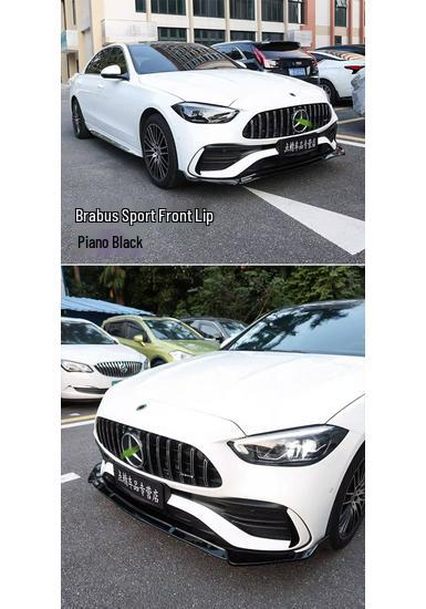Комплект переднего бампера Mercedes-Benz C-Class: Совместимо с C200L, C260L, C350e, C250 AMG - Губа Brabus