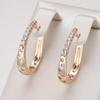 1 Pair Gold Color Hoop Earrings for Women Girls Fashion Zircon Daily Jewelry Accessories