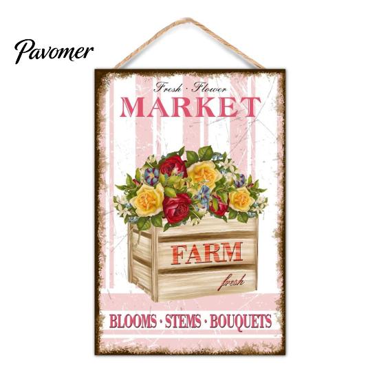 Farmhouse Wall Art Summer Wooden Hanging Sign, Welcome Sign Front Door Decor with Party Supplies Rope, Colorful Hanger for Seasonal Beach House Ready