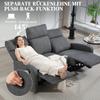 3-Seater Sofa, Individually Adjustable Backrests, Footrest, Fabric Cover, Metal, Grey