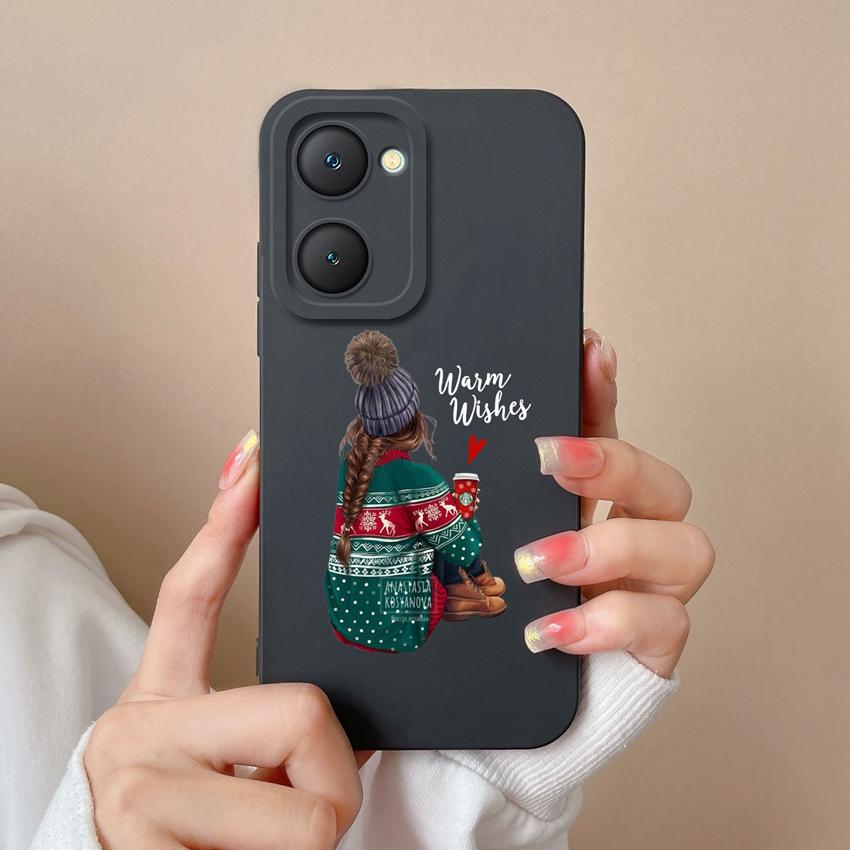 Новый чехол для Vivo iQOO U5x Z9 Lite Y400 Pro Y03t Y02t Y18i Y18t Милый чехол для телефона для девочки Защитная пленка для экрана Жидкий силикон Пылезащитный чехол для корпуса Vivo