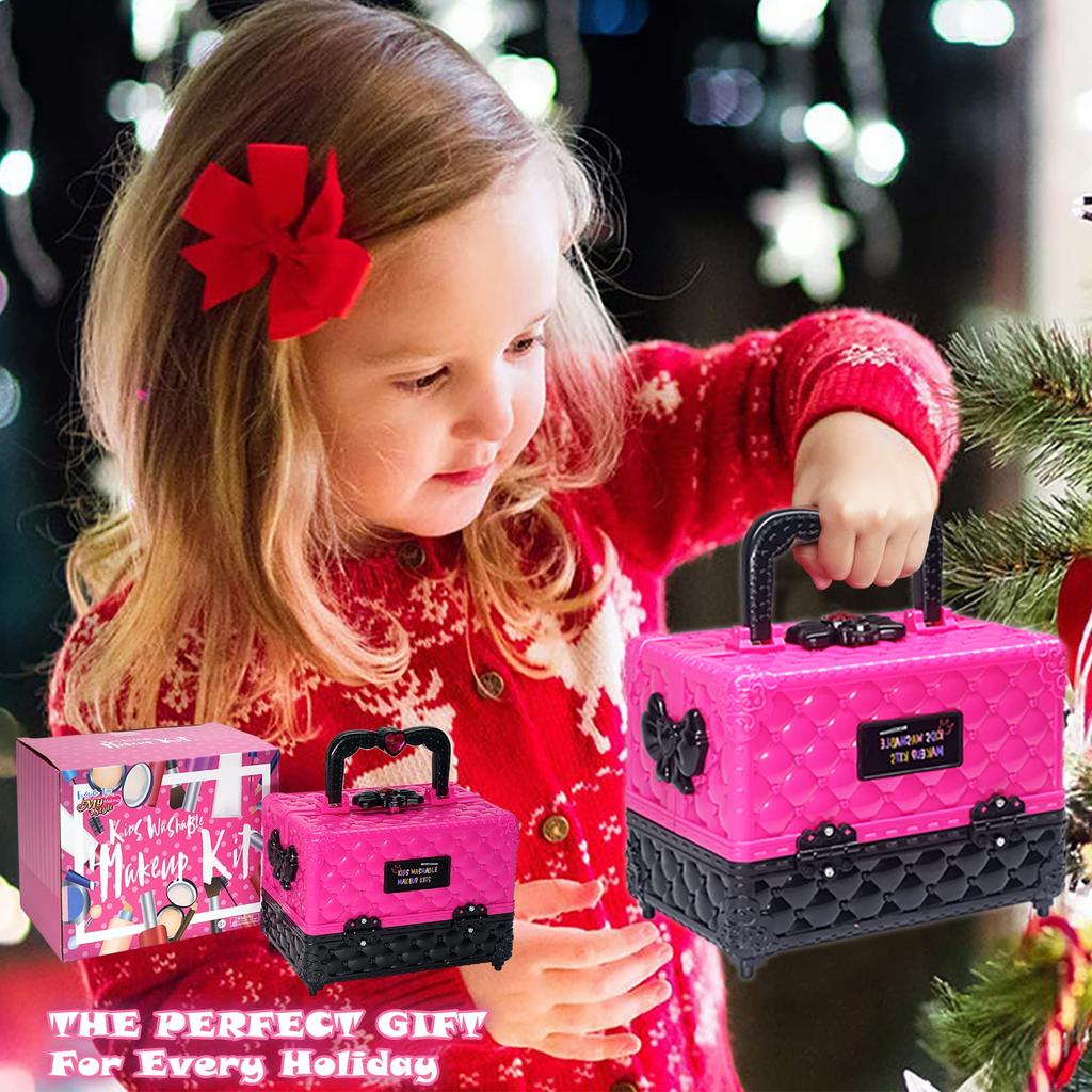 Детский набор для макияжа для девочек, смываемый детский набор для макияжа с реалистичным макияжем для маленькой ролевой игры, идеальный для малышей, подарок для девочек,