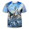 Summer Round Neck 3D Fish Printed Top Fashionable Casual Short Sleeved Children's Boy T-shirts
