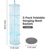 Hanging Mesh Storage Net  Hanging Soft Toy Storage  4 Tier Foldable Hanging Storage Basket  Space Saving Organizer for Soft Toys Clothes Sundries  2 P