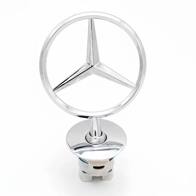 Mercedes Benz Engine Hood Chrome 3D Badge Emblem For Mercedes Benz C E S Class W204 W205 W212 W213 W211 W220 Auto Parts keychain HO1