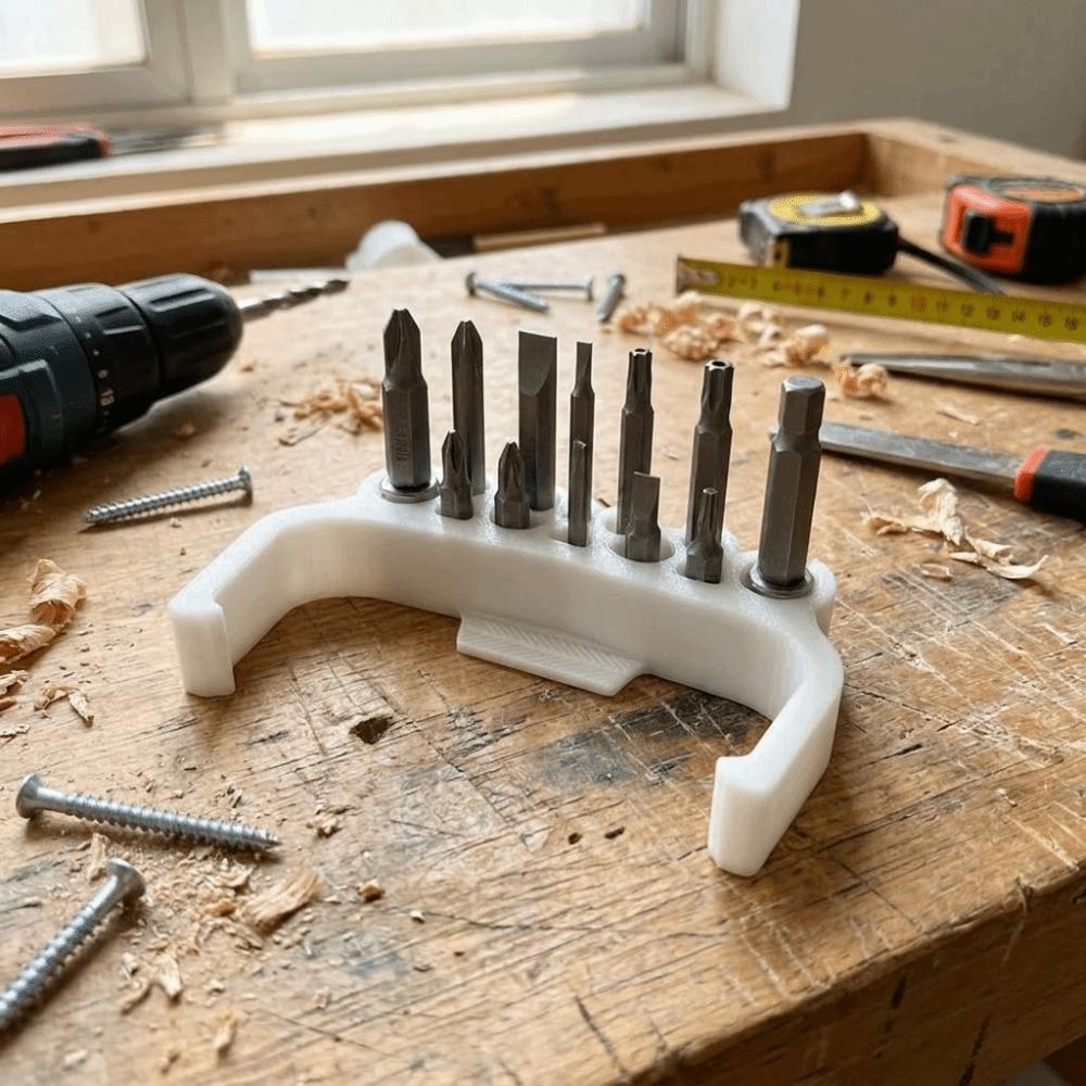 5pcs Portable Portable Bits Organizer 3D Printed 4 Slots Bit Holder Home Workshop